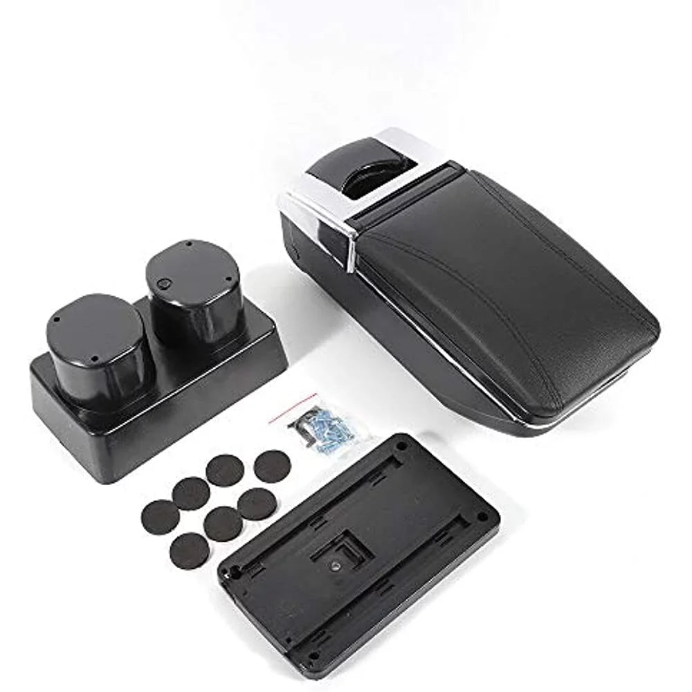 OUKANING Automotive Armrest Rotatable Black Leather Center Console Storage Box For Nissan Versa Tiida Latio 2007-2011 Automotive Body Parts