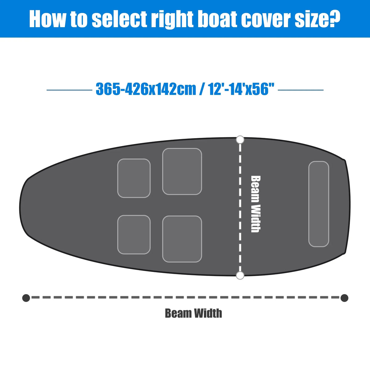 Unique Bargains 1 Set 12"-14"x56" Jon ship protector 210D Polyester Air Vents Waterproof Sunshine Resist craft wrap Gray