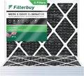 Filterbuy 14x20x1 MERV 8 Odor Eliminator Pleated HVAC AC Furnace Air Filters with Activated Carbon (5-Pack)