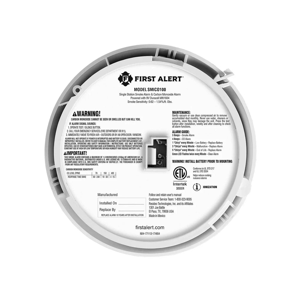 BRK Battery-Powered Ionization Smoke and Carbon Monoxide Detector