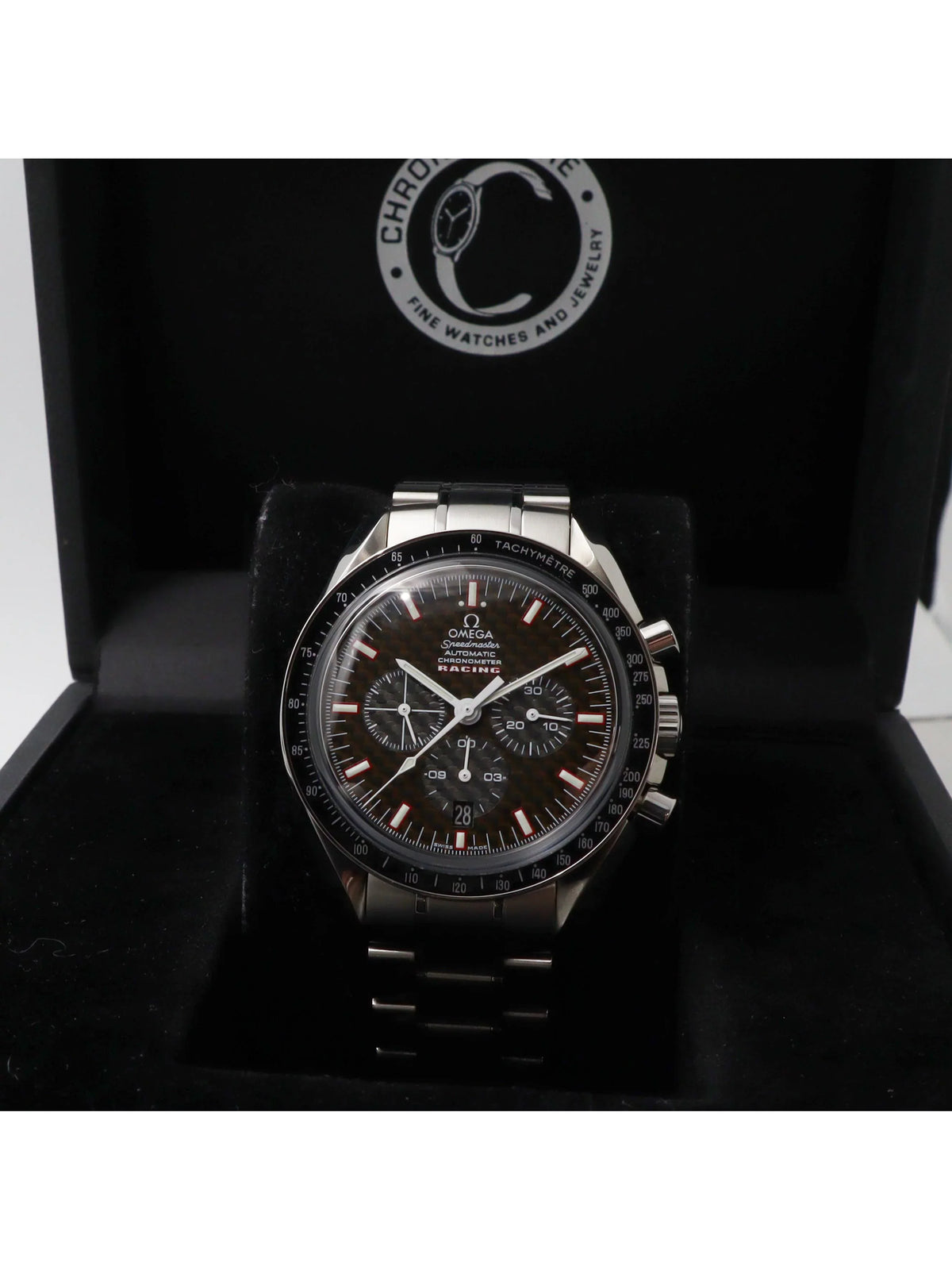 Omega Speedmaster Racing Chronograph Carbon Dial Automatic Mens Watch 3552.59.00