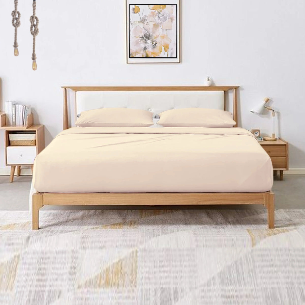 Hotel Brand 1000 Thread Count 6-Piece Extra Deep Pocket Super Soft Sheet Set Fit Upto 22 Inches Deep Pocket, Solid Pattern, 100% Egyptian Cotton @ 'hotellinen' (King, Ivory)