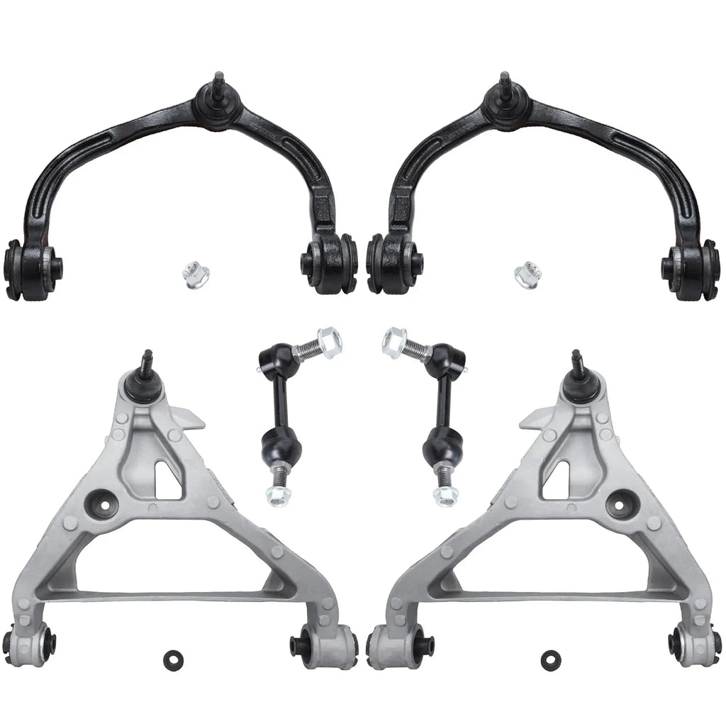 Detroit Axle - Front Upper & Lower Control Arms w/ Ball Joints + Sway Bars Replacement for  Expedition Lincoln Navigator - 6pc Set Fits select: 2005-2006  EXPEDITION EDDIE BAUER