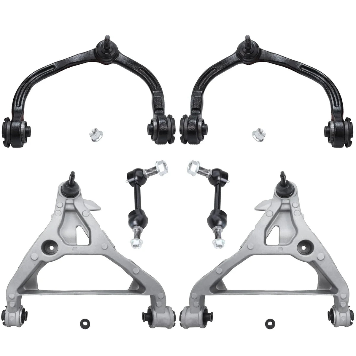 Detroit Axle - Front Upper & Lower Control Arms w/ Ball Joints + Sway Bars Replacement for  Expedition Lincoln Navigator - 6pc Set Fits select: 2005-2006  EXPEDITION EDDIE BAUER