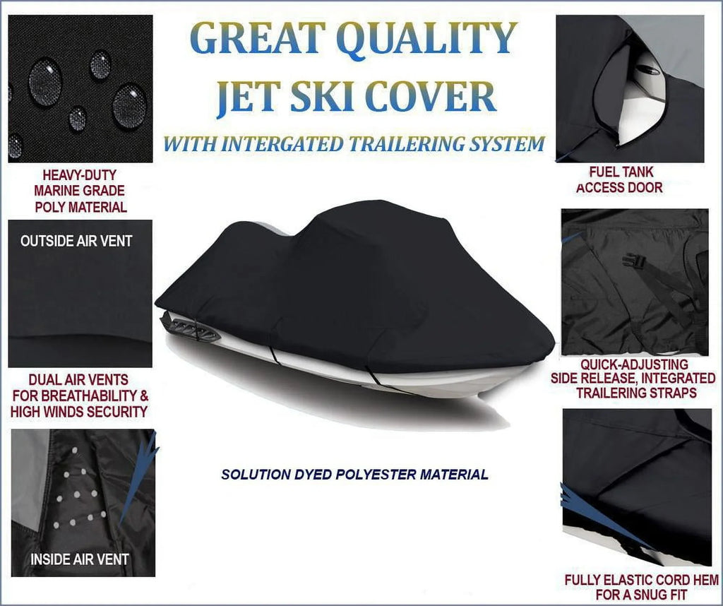 BLACK PWC 600D JET SKI protector appropriate for Polaris SL 780 1996 1997 1-2 Seater