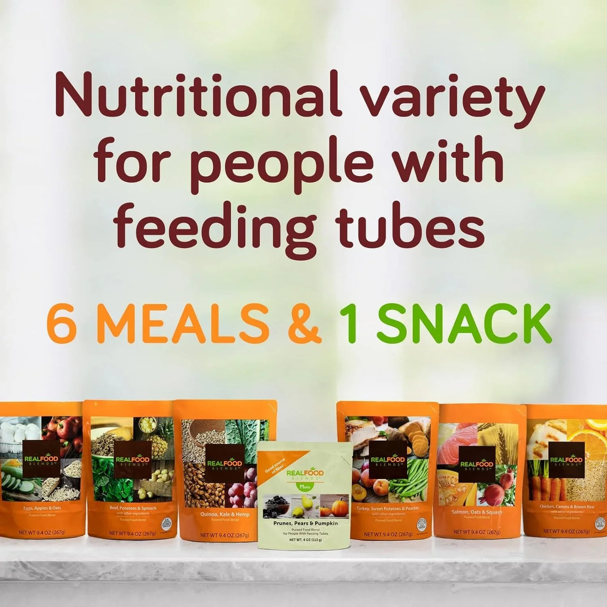 Real Food Blends - Beef, Potatoes & Spinach - Meals for Tube Fed People - 9.4 Oz Pouch (Pack of 12)